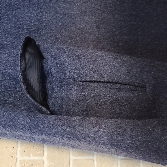 Banana Republic Petite Women's Dark Blue Wool Blend Coat Trench (Sz M/M) - Picture 7 of 9